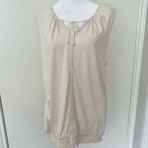 Ann Taylor Loft | Natural Lightweight Sleeveless Top Blouse Shirt